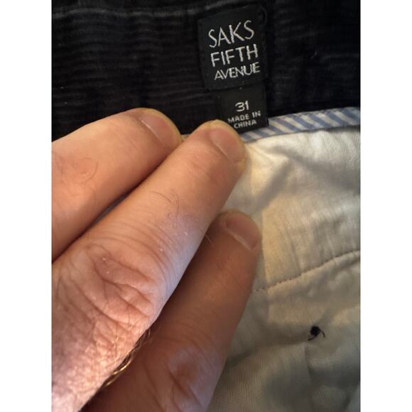 Saks Fifth Avenue Navy Blue 31w X 32l Corduroy Pants - Picture 2 of 7